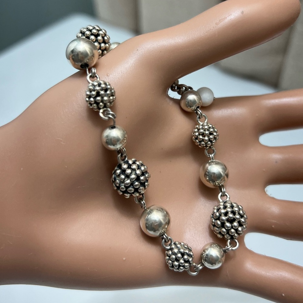 Michael Dawkins Sterling Silver Ball Chain Toggle Bracelet 8in